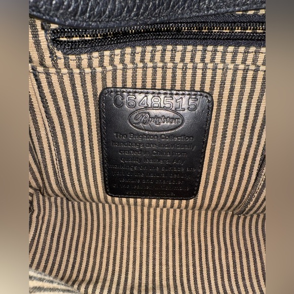 Brighton Women’s Black Croc Embossed Pebbled Leather Small Tote Bag Purse - Picture 14 of 14